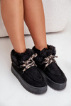 Women's Lace-Up Snow Boots with Thick Sole Black Loso