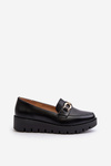 Women's Platform Moccasins With Decoration Black Kaldina