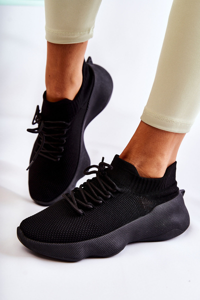 Buty Sportowe Wsuwane Damskie Czarne Dalmiro