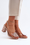 Transparent Sandals with Stiletto Heel Pink Gold D&A MR38-112