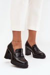 Women's Low-Heeled Shoes Made of Eco Leather Black Ilyssia