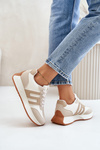 Buty Sportowe Sneakersy Platforma Beżowe Thari