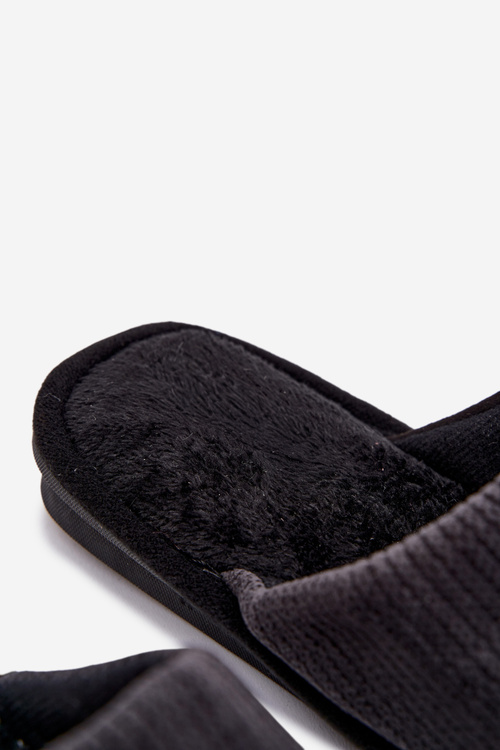 Men's slippers with patch Black Presine