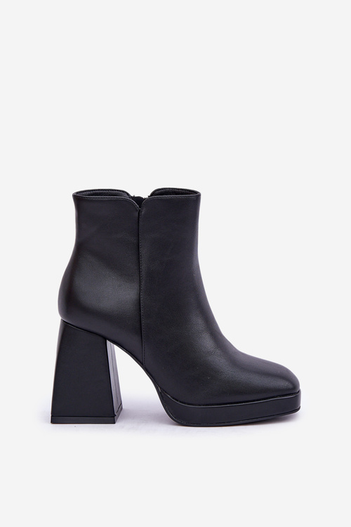 High Heeled Boots Eco Leather Black Selarae