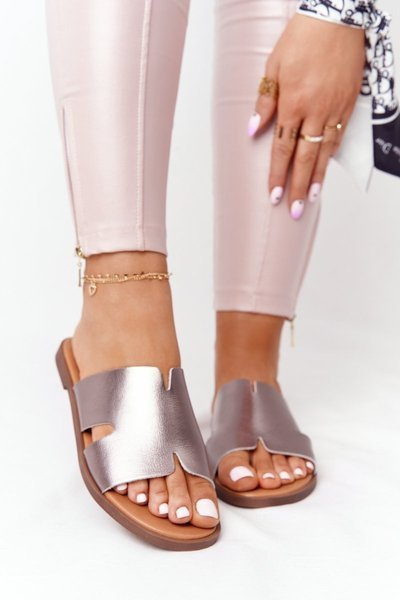 Leather Slippers Sergio Leone SK 063 Silver