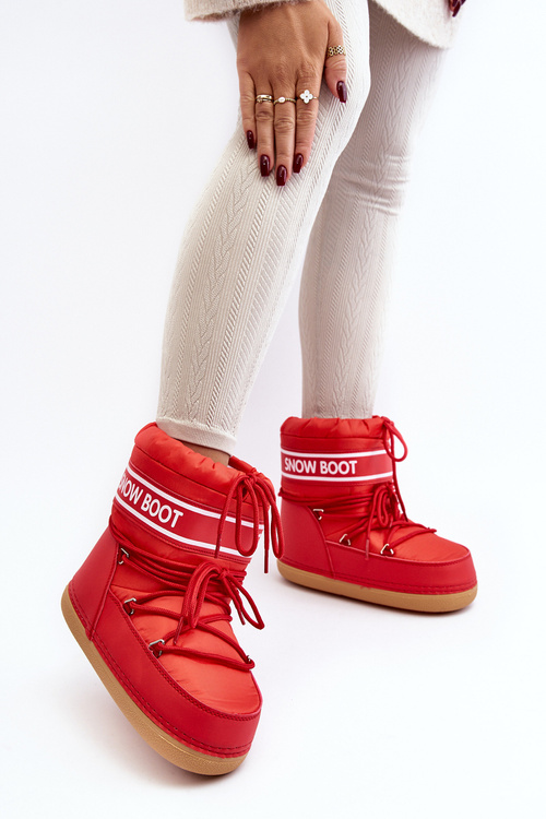 Women's lace-up snow boots Red Soia