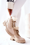 Leather Insulated Boots Beige Molissa