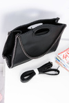 Women's Black Large Chain Chest Bag