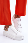 Women's Sport Shoes With Decorative Pattern White-gold Delight