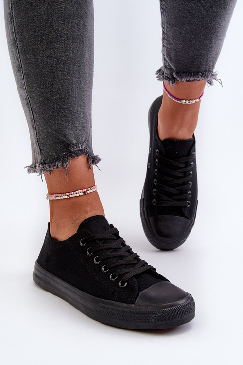 Trampki Klasyczne Niskie Damskie Czarne Caelira B-806