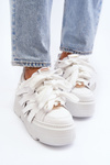 White Chunky Platform Sneakers Zazoo 2F-7033