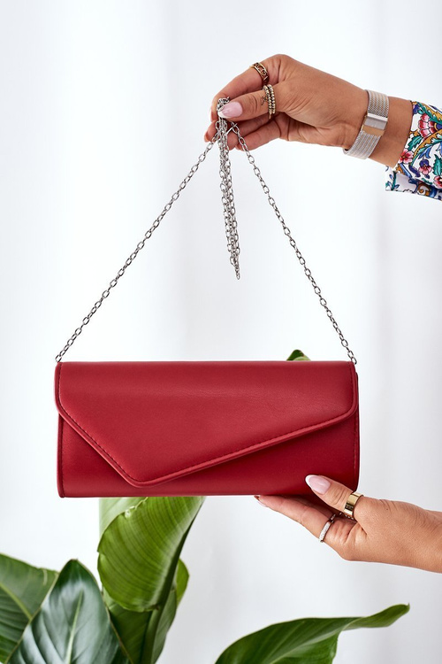 Elegant Clutch Bag With Chain Red