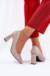 Elegant Heels On Block Heel Vinceza 62221 Gray