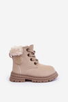 Children's Trapper Boots with Zip and Shearling Beige Marialee