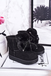 Children's Snow Boots Insulated With Fur Suede Black Amelia