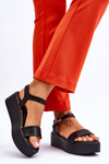 Women's Sandals On A Massive Platform Black Casen