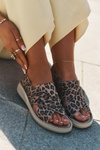 Zazoo 40392 Leather Sandals Women Leopard Brown