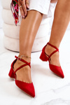 Suede stiletto pumps red Shelley
