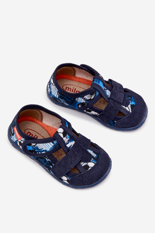 Slippers Milami Children's With Velcro In Balls Navy Blue Reathiana