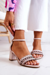 Leather Sandals Openwork Lewski 2869/2 Pearl Beige