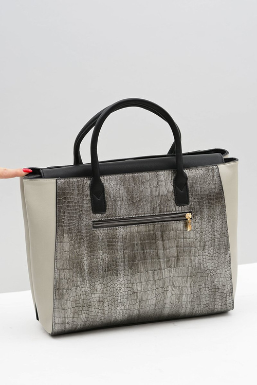 Nobo Women's Large Black Serpent Leather Briefcase Handbag