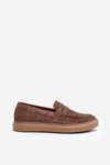 Men's Suede Loafer Shoes Zazoo 1574 Dark Beige