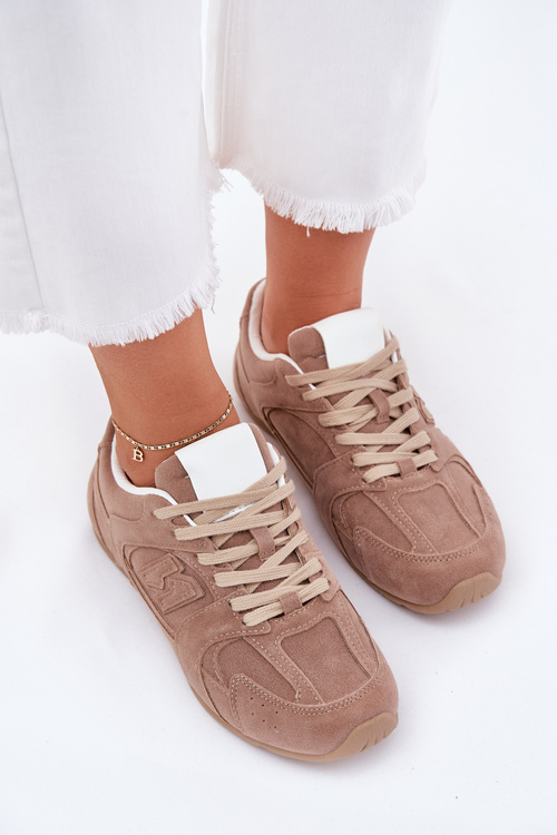 Ladies Sports Shoes Made Of Eco Suede Dark Beige Dorella