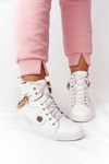 Leather Wedge Sneakers Lewski Shoes 3004-0 White