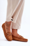 Women's Suede Moccasins with Decoration Brown Dionira