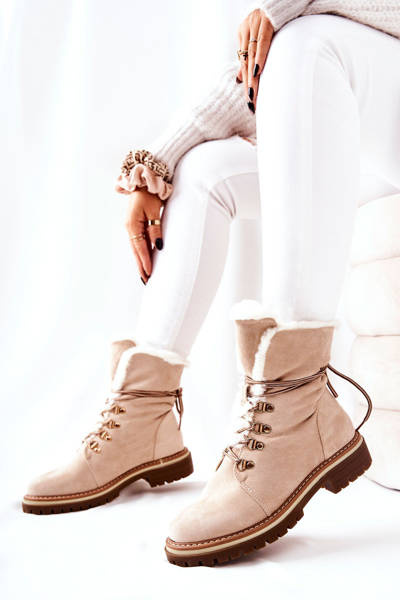 Insulated Trapper Boots Beige Nelby