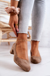 Suede Pumps On a Pillar Sergio Leone PB291 Beige