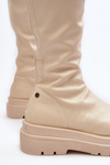 Women's Platform Boots with Zip GOE MM2N4067 Light Beige