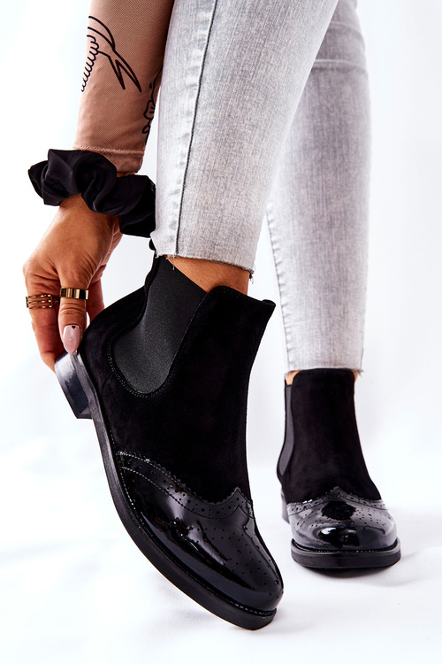 Leather Slip-on Boots Laura Messi Black 2096