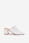 Women's Heeled Block Sandals White Wenilan