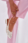 Embellished Ballet Flats On A Flat Heel White Nilarisela