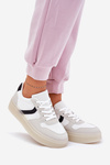 Sneakersy Damskie Niskie Na Platformie Białe Telmira