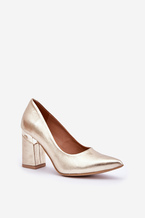 Leather pumps Lewski 3117 gold