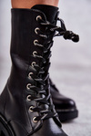 High Warm Women's Boots Tied Black Darla
