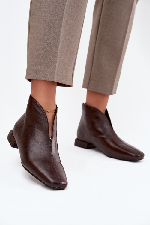 Women's ankle boots with delicate heel chocolate Elvienne