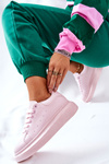 Leather Sneakers On A Platform Pink Lemmy
