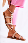 Women's Sandals With A Decorative Belt Beige Seila