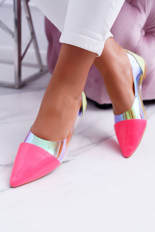 Lu Boo | Transparent Holographic Fluo Pointed Ballerinas