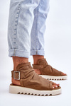 Leather Openwork Sandals camel Alima