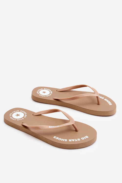 Comfortable Big Star Flip Flops LL274796 Beige