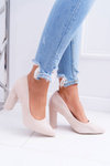 Women's Stiletto pumps Suede Beige Strawberry