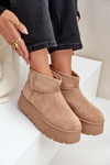 Womens Snow Boots On Platform Dark Beige Ninala