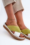 Leather Profiled Flip Flops Maciejka 04986-11 Lime
