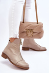 Leather Zipper Boots Nicole 2785/008 Beige