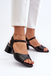 Women's Low Heel Eco Leather Sandals Sergio Leone SK876 Black