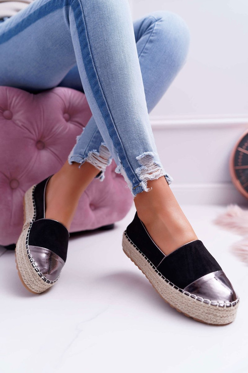 Women's Espadrilles Black Platform Ringer
